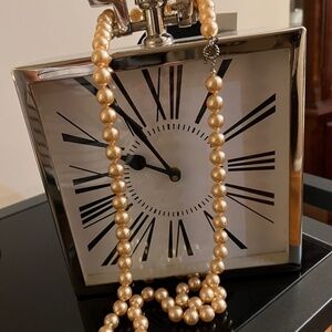 Faux pink pearl necklace